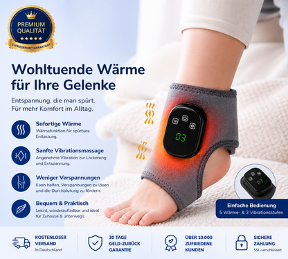 SilkRelax AnkleTherm™ – Kabelloses Fuß- & Knöchel-Massagegerät mit Wärme