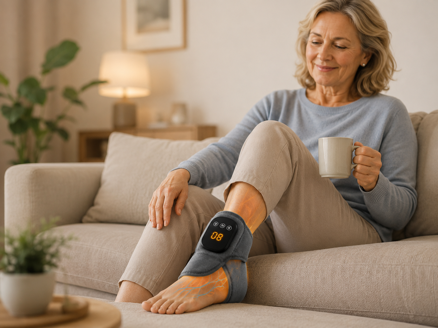 SilkRelax AnkleTherm™ – Kabelloses Fuß- & Knöchel-Massagegerät mit Wärme